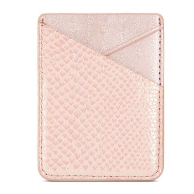 【CC】☾☏  Cell Back Storage Wallet Sticker Adhesive Credit Card Leather Stick-on Fashion Holder