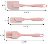 3PcsSet Kitchen Utensils Cooking Supplies Multi Purpose BluePink Cake Spatula Baking Tools SiliconePP Non-stick