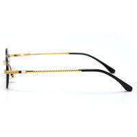 Peekaboo retro oval sunglasses rimless man blue mirror gold metal male glasses round frameless women high quality gift items