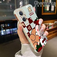 เคส Chenyyyka สำหรับ OPPO Reno 7z A96 Reno7 Lite F21 Pro F21s 5G Reno 8 Lite Reno 8Z เคสการ์ตูนกระต่ายโชคดีเคสโทรศัพท์กันกระแทกขอบแบบแฟชั่นเคสป้องกันเลนส์กล้องคลุมทั้งหมด