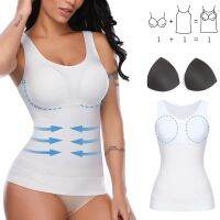 ผู้หญิง Shapewear กระชับหน้าท้อง Tummy Control ยืดหยุ่นสูง Strench เบาะ Tank Top Slim Body Shaper บีบอัดเสื้อกั๊ก Corset