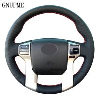 GNUPME DIY Artificial Leather Black Car Steering Wheel Cover for Toyota Land Cruiser Prado 2010-2014 Tundra Tacoma 4Runner