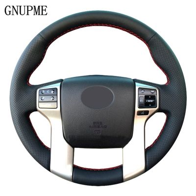 GNUPME DIY Artificial Leather Black Car Steering Wheel Cover for Toyota Land Cruiser Prado 2010-2014 Tundra Tacoma 4Runner
