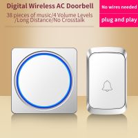 ✠❈ CACAZI Outdoor Wireless Doorbell Waterproof House Control Chime Kit 300M EU US Plug Home Garden Remote Welcome Melody Door Bell