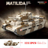 WW2ทหาร UK Matilda Mk.ii Infantry Tank Building Blocks World War อาวุธ Tiger I Heavy Tanks City อิฐเด็กของเล่นเด็ก