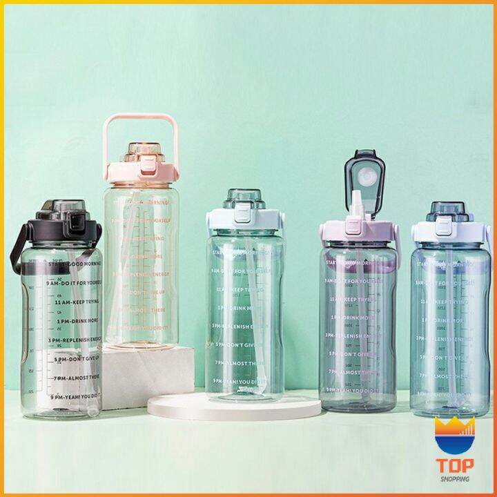 top-ลิตร-สีใส-ขวดน้ํา-2000-ml-ดีไซน์สวย-พร้อมส่ง-plastic-cup