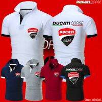 เสื้อโปโลธรรมดาสำหรับแข่งเคส Ducati Corse ฤดูร้อนแฟชั่นเสื้อยืดคอปกคุณภาพสูงคอเสื้อคอตตอนไซส์ใหญ่พิเศษ