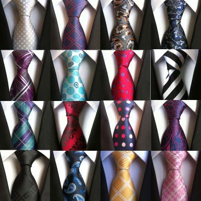 New Design Paisley Plaid 8cm Tie Red Black Silk Jacqurd Weave Neckties For Men Business Wedding Cravat Accessories Ties Gifts