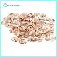 GONGRUOQIUSHAN 100 Pcs โลหะผสมอัลลอยด์ ธีมสัตว์ทะเล สีทองทอง รูปร่างของเปลือกหอย เครื่องประดับเปลือกหอยสีทองขนาดเล็ก น้ำหนักเบาและสะดวกสบาย 0.710.6นิ้วค่ะ หอยพัดเสน่ห์ DIY สาวๆ