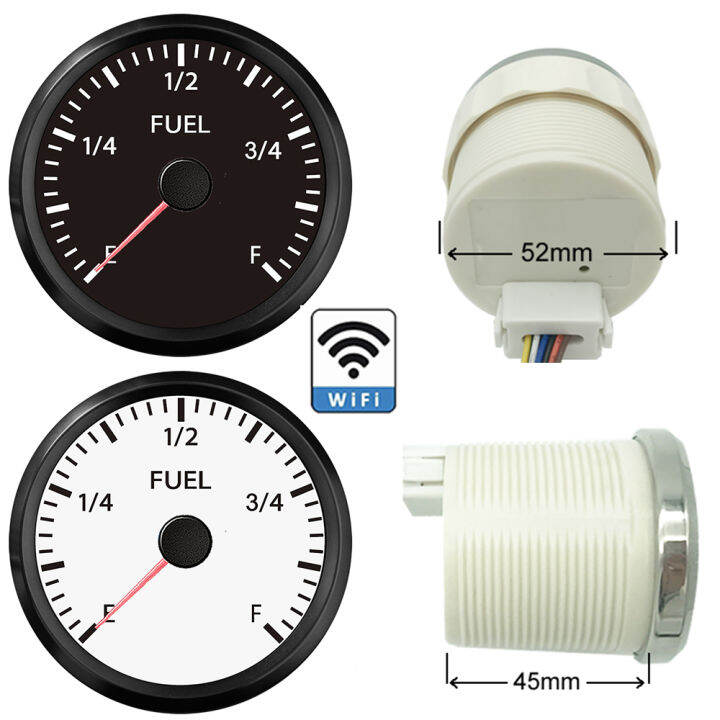 ใหม่-wifi-มาตรวัดระดับน้ำมันเชื้อเพลิง52มิลลิเมตร-sus316สแตนเลสฝาถังน้ำมันเมตร0-75ohm-10-180ohm-240-33ohm-led-สีขาวทะเลเรือรถ
