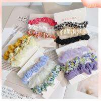 LULU 3pcs แฟชั่นสำหรับผู้หญิง ผ้าชีฟองเส้นด้าย scrunchies ที่มัดผม อีลาสติก เชือกมัดผม แถบคาดศีรษะ หางม้าหางม้า ยางรัดผม สำหรับผู้หญิง