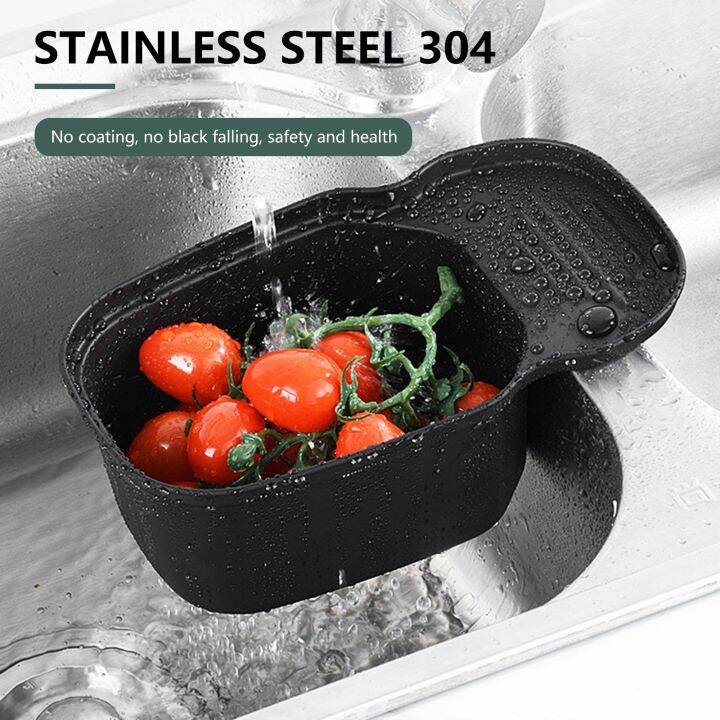 Sink Drain Basket Corner Waste Drainer Over the Sink Food Catcher