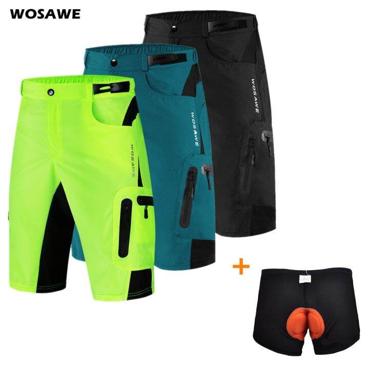 womens padded baggy cycling shorts