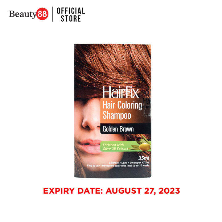 HairFix Hair Color Shampoo 35ml Golden Brown Lazada PH