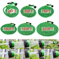 25FT-200FT Retractable Hose Flexible Garden Water Hose Car Cleaning Spring Pipe Flexible Hose Plant Watering W/ Spray Gun