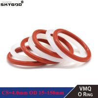 ☈ Red/White 10pcs VMQ Silicone Ring Gasket CS 4mm OD 12 150mm Silicon O Ring Gasket Food Grade Rubber O-ring Assortment Hvac Tools