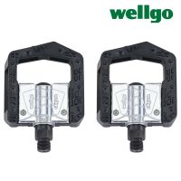 Wellgo พับแป้นถีบจักรยาน Anti-Slip อลูมิเนียมพับแบริ่ง Pedals Reflector MTB จักรยานเสือภูเขาเหยียบอะไหล่ F268 gift gift gift