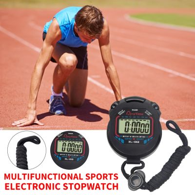 LCD Digital Stopwatch Sport Timer Stop Watch with String Multifunction Sport Timer Handheld Waterproof Chronograph Stop Watch