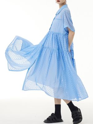 XITAO Dress Lace Loose  Casual Women Shirt Dress