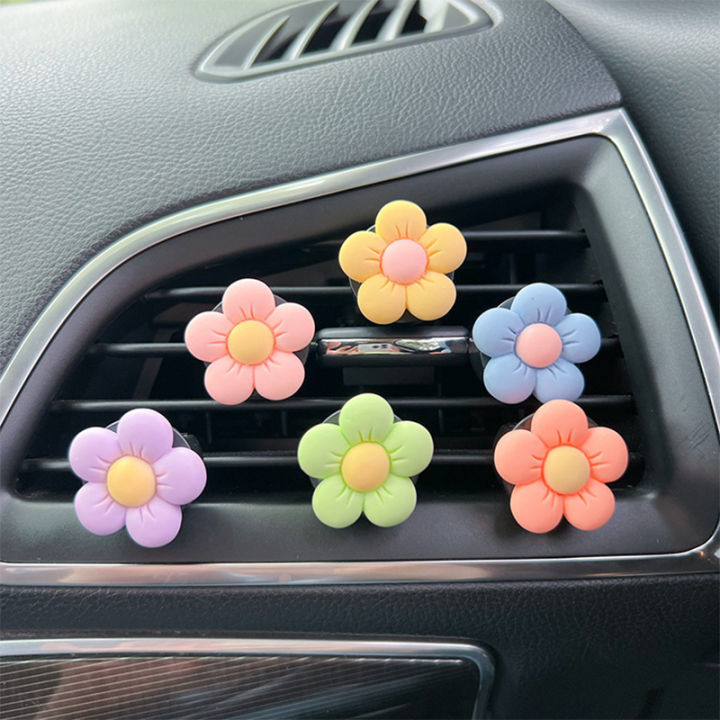 scitech-น้ำหอมคลิปดอกไม้ใหม่สำหรับตกแต่งช่องลมภายในรถที่ปรับอากาศในช่องลมอุปกรณ์ตกแต่งกลิ่นหอมของดอกไม้