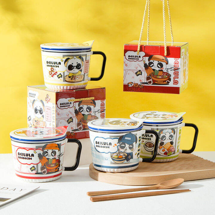 [COD]Ceramic Instant Noodle Bowl Student Dormitory Instant Noodle Cup