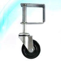 Caster Wheel Gate Spring Loaded Rubber Wheels Sliding Casters Heavy Duty Swivel Castors Small