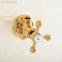 One Gold Color Brass Bathroom Hardware Accessories 1/2 quot; male Angle Stop Valve Dav020