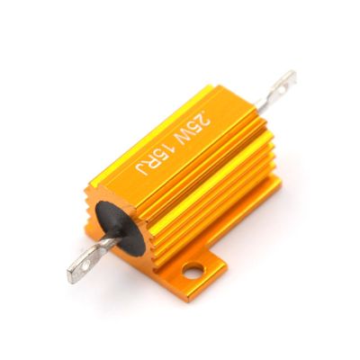 Rx24 25W 15r 15rj Power Metal Shell Gold Resistor 25วัตต์15 Ohm Power Heatsink Resistance Golden Heat Sink Resistor