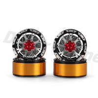 4pcs 1.7 inch Aluminum Alloy Beadlock Wheels with Brake Disc for 110 RC Crawler Axial SCX10 Wraith 90018 RC4WD TF2 Mojave