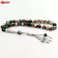 Tasbih Musulmano Preghiera Perline Isico 33 Rosario Perline Bracaccialetto Pietra Marhone Scuro Regalo ID Accessori Moda Mano