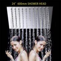 JIENI 24 Inch Ultra-thin Rain Shower Head Stainless Steel Bathroom 24" Bathroom Square Rainfall Water Spray Faucet Mixer Use