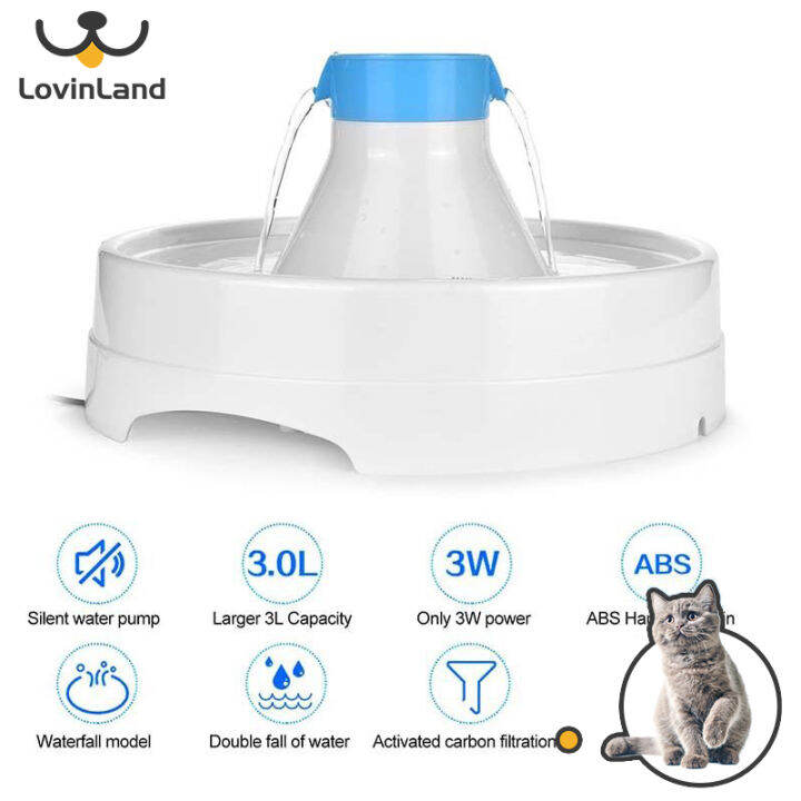 Lovinland Cat Water Fountain Ultra Quiet Pet Water Fountain for Cats