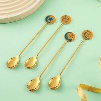 Ramadan Decoration 2023 Spoon Stainless Steel Gold Eid Mubarak Star Moon Tableware Islam Muslim Mosque Party Supplies Kareem