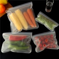 Reusable Food Leakproof Silicone Ziplock Up Zip Shut Freezer Fruit Vegetable Storage Fresh-Keeping