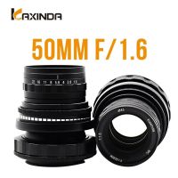 KAXINDA ไพรม์เลนส์มือ F1.6 50มม. สำหรับ Sony M4/3แคนนอนกล้องไร้กระจกสีดำ