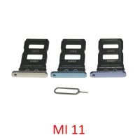 ถาดชิปซิมการ์ดเหมาะสำหรับโทรศัพท์ Xiaomi Mi 11ของแท้ใหม่ซิมไมโคร SD อะแดปเตอร์ที่ใส่ช่องเสียบบัตรสีดำสีน้ำเงินสีม่วงสีเงินพร้อมขา