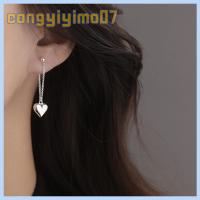 CONGYIYIMO07 โลหะผสมอัลลอยด์ ต่างหูพู่ห้อย จี้รูปหัวใจ ไฮโปอัลเลอร์เจนิก ต่างหูสตั๊ดหู แฟชั่นสำหรับผู้หญิง เสน่ห์เสน่ห์ ต่างหูเม็ดเดี่ยว สำหรับผู้หญิง