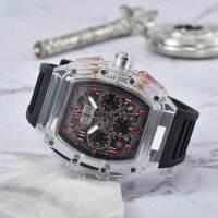 Alexandr8ย่อหน้าใหม่กับเปลือกพลาสติกแข็งน้ำหนักเบาหล่อมากนาฬิกา Tourbillon ประเภทเครื่องจักรประเภทกระบอกนาฬิกาข้อมือตั้งโต๊ะนักเรียนชาย