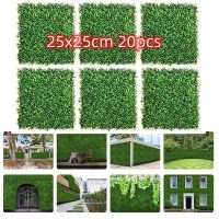 10/20pcs Artificial Flowers Boxwood Panels Topiary Hedge Plant 25x25cm Screen UV Protected Greenery Wall Grass Wall Panel