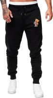 SOLY HUX Mens Graphic Print Drawstring High Waisted Sweatpants Joggers Pants with Pocket Black XL