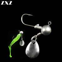 hot！【DT】 5PCS/Lot Fishing Round Jig 2g 4g Carbon Hooks Jighead Weight with Rotation Spoons Fishhooks