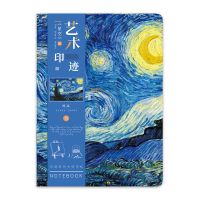 [Hagoya Stationery Stor] Bloc De Notas Retro A5สำหรับ Pintura Al Óleo De Van Gogh Libro De Bocetos De Arte De Papelería Coreana Cuenta De Mano Cuadwagen Blanco