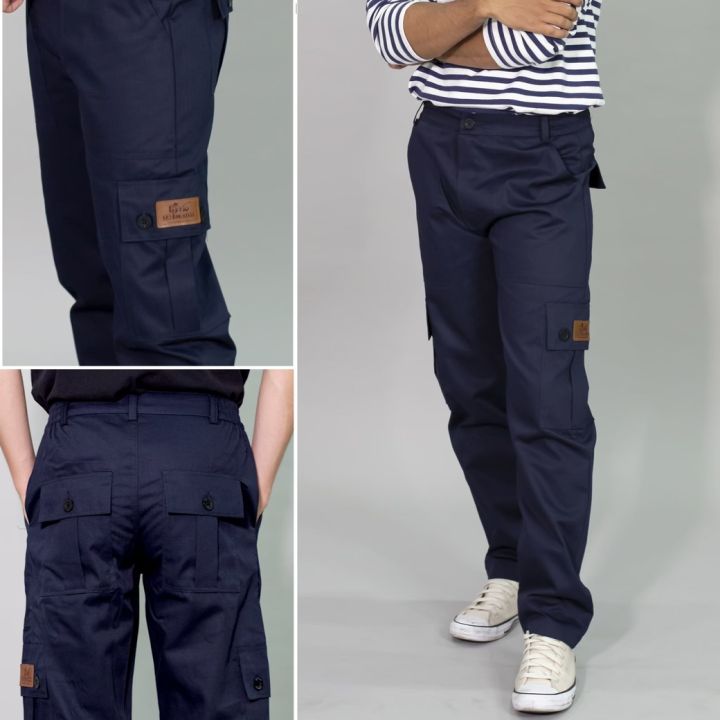 กางเกงคาร์โก้-รุ่น-hangout-ขายาว-สีกรม-ทรงกระบอกเล็ก-เอว-26-48-นิ้ว-ss-5xl-กางเกงช่าง-กางเกงผู้ชาย