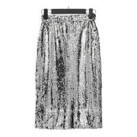 Shiny y Club Party Bodycon Midi Skirt Women Elastic Waist All Over Sequin Pencil Skirt Falda Mujer Saia Long Skirts Bottom