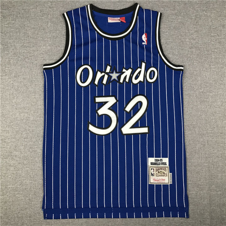 ready-stock-shot-goods-nba-magic-jersey-number-32-o-neill-retro-embroidered-white-blue-black-striped-basketball-suit-for-men-and-women