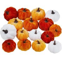 ∈☊❂ Halloween Pumpkin Ornament Handmade Velvet Pumpkins Decor Soft Stuffed Pumpkin With Exquisite Artificial Foam Cute Pumpkin Decor