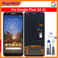 MagicMeta ต้นฉบับ Amoled สำหรับ Google Pixel 3A XL ชิ้นส่วนจอสัมผัสแอลซีดีของเครื่องแปลงดิจิทัล G020C G020G G020F พิกเซล3แอกเซลหน้าจอ LCD