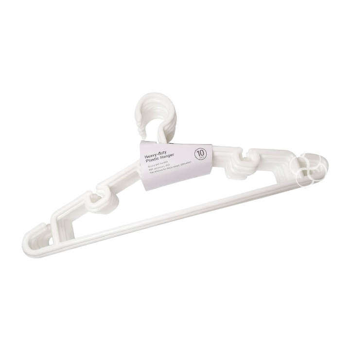 Heavy Duty White Plastic Clothes Hanger 10s Lazada PH