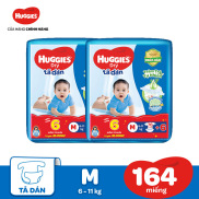 Combo 2 Tã bỉm dán tràm trà tự nhiên Huggies Dry Super Jumbo M76