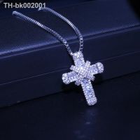 ஐ✘✱ Classic Retro Shiny Cubic Zirconia Cross For Women Fashion Gold Silver Color Crystal Cross Choker Pendant Necklace Party Jewelry